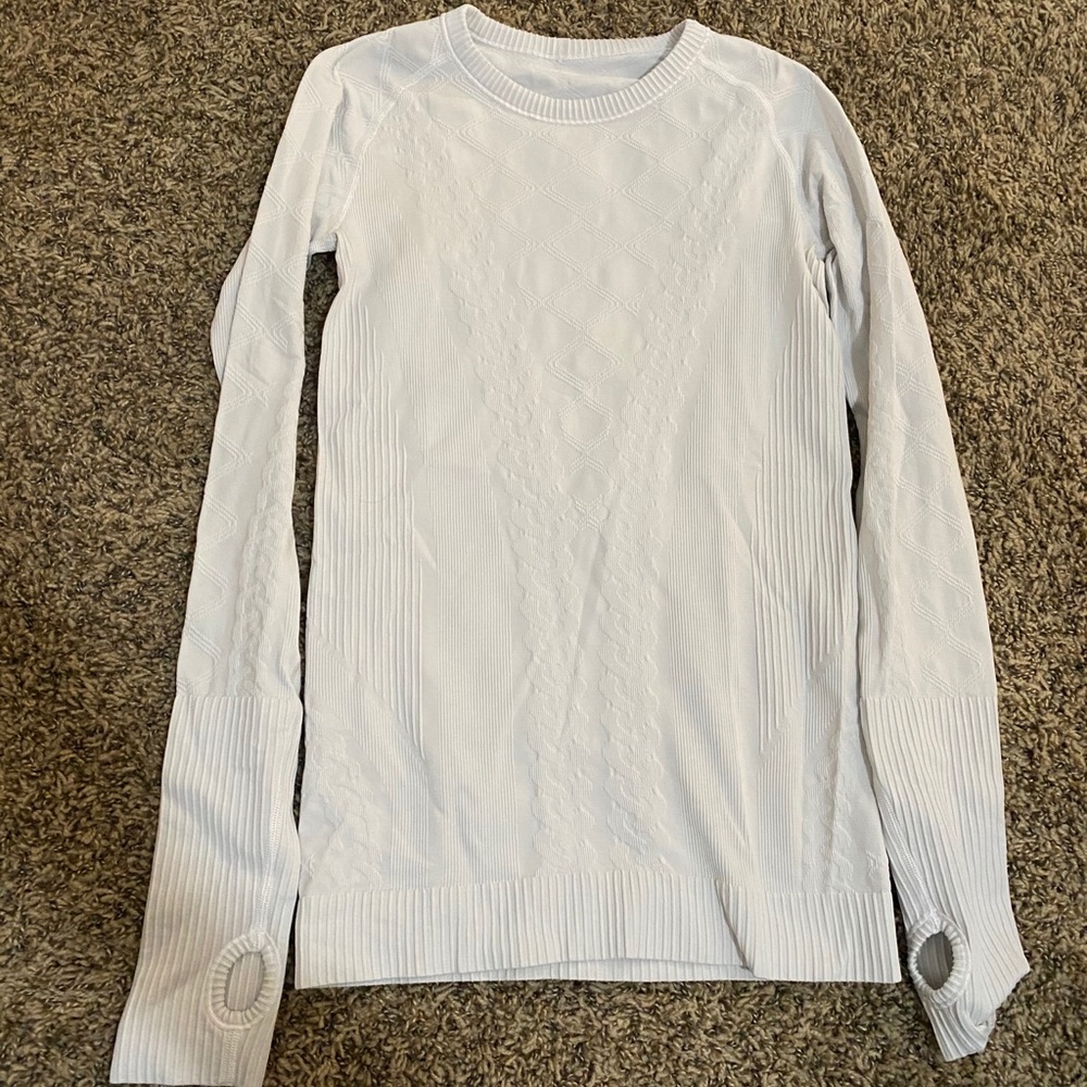 White lululemon long sleeve top